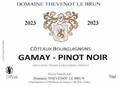 Côteaux Bourguignons Rouge -  Gamay-Pinot Noir - 2023