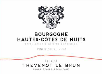 Bourgogne Hautes Côtes de Nuits rouge 2023 - bouteille 75cl