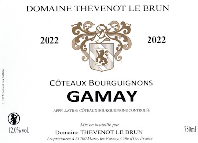 Côteaux Bourguignons Rouge -  Gamay-Pinot Noir - 2023
