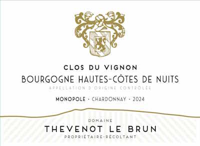 HC de Nuits blanc "Clos du Vignon" 2024 -bouteille -75cl