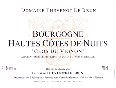 HC de Nuits rouge "Clos du Vignon" 2022